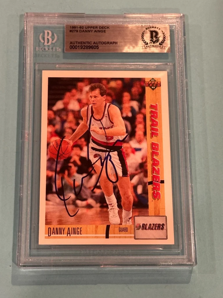 DANNY AINGE Signed 1991-92 UPPER DECK Card #279 Beckett BAS