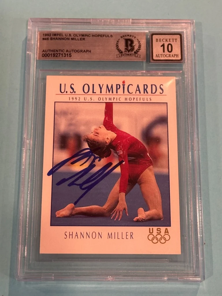 SHANNON MILLER Signed 1992 IMPEL OLYMPIC HOPEFULS Card #46 Beckett (BAS) AUTO 10