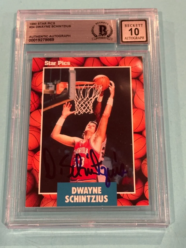 DWAYNE SCHINTZIUS Signed 1990 STAR PICS Card #24 Beckett (BAS) AUTO 10