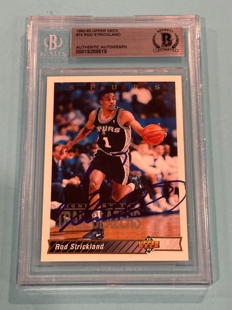 ROD STRICKLAND Signed 1991-92 UPPER DECK Card #74 Beckett BAS