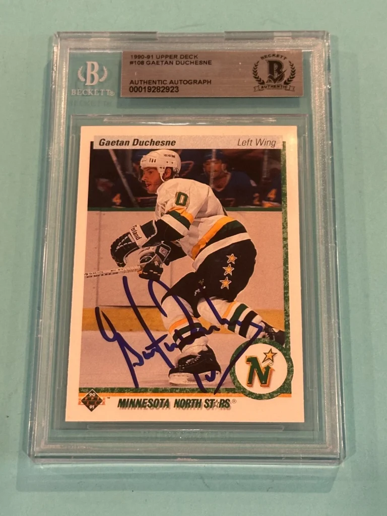 GAETAN DUCHESNE Signed 1990-91 UPPER DECK Card #108 Beckett Authenticated (BAS)