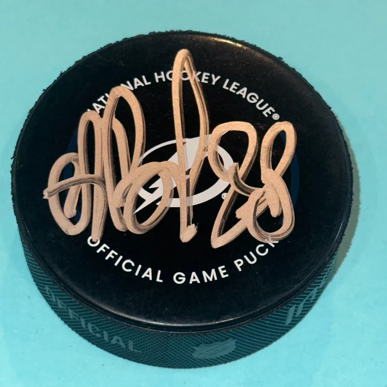 ANDREI VASILEVSKIY Signed Tampa Bay LIGHTNING Official GAME Puck Beckett (BAS)