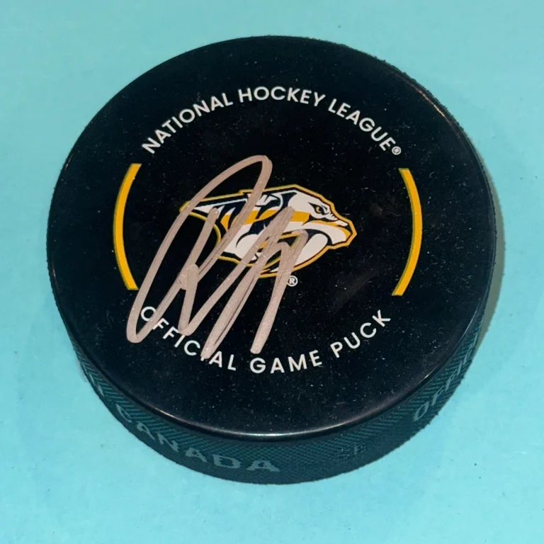 ROMAN JOSI Signed Nashville PREDATORS Official GAME Puck Beckett (BAS)
