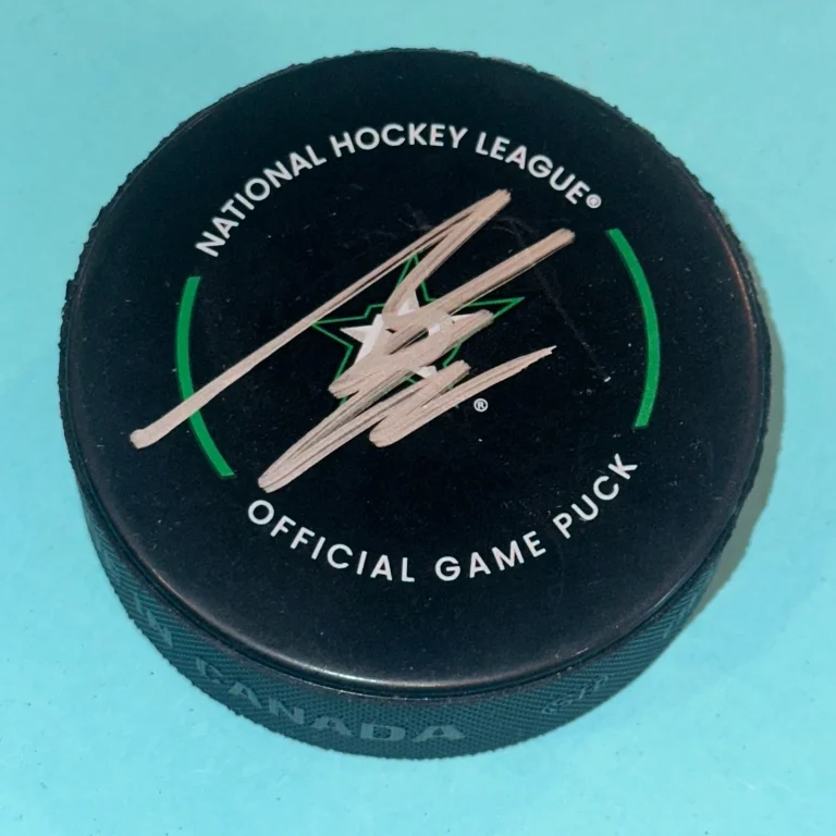 MAVRIK BOURQUE Signed Dallas STARS Official GAME Puck Beckett (BAS)