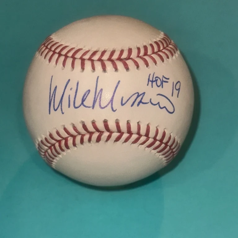 MIKE MUSSINA (NY Yankees) Signed Official MLB Baseball Beckett (BAS) w/ HOF INSC