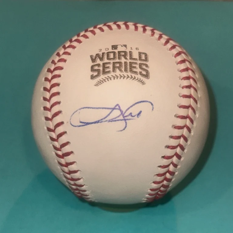DEXTER FOWLER (Cubs) Signed Official 2016 WORLD SERIES Baseball Beckett (BAS)