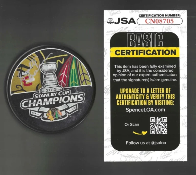Scotty Bowman Signed Chicago Blackhawks 2013 Stanley Cup Champions Puck JSA COA
