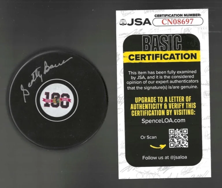 Scotty Bowman Signed Chicago Blackhawks Centennial 100th Puck JSA COA