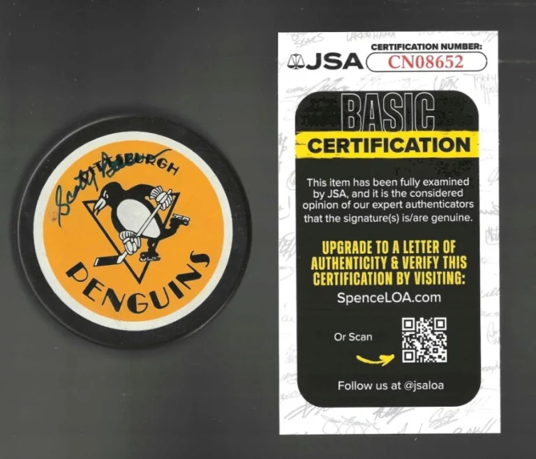 Scotty Bowman Signed Pittsburgh Penguins Trench Official Game Puck Large JSA COA