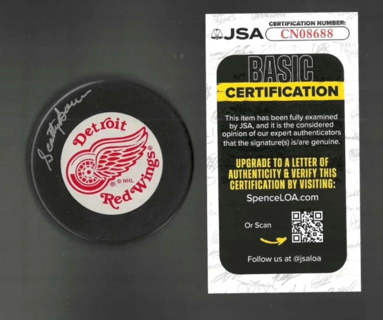 Scotty Bowman Signed Detroit Red Wings Trench Puck JSA COA