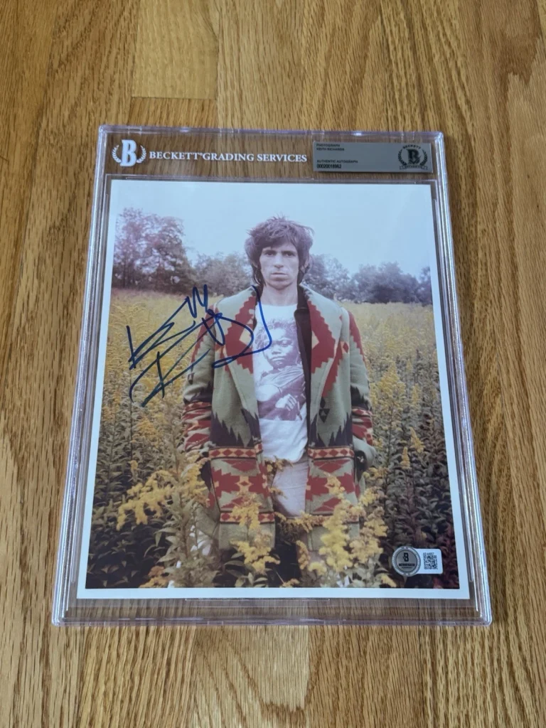 Rolling Stones 8 x 10 Photo signed Autographed By Keith Richards Beckett Slab