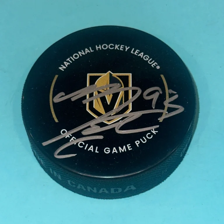 MITCH MARNER Signed Vegas GOLDEN KNIGHTS Official GAME Puck Beckett (BAS)