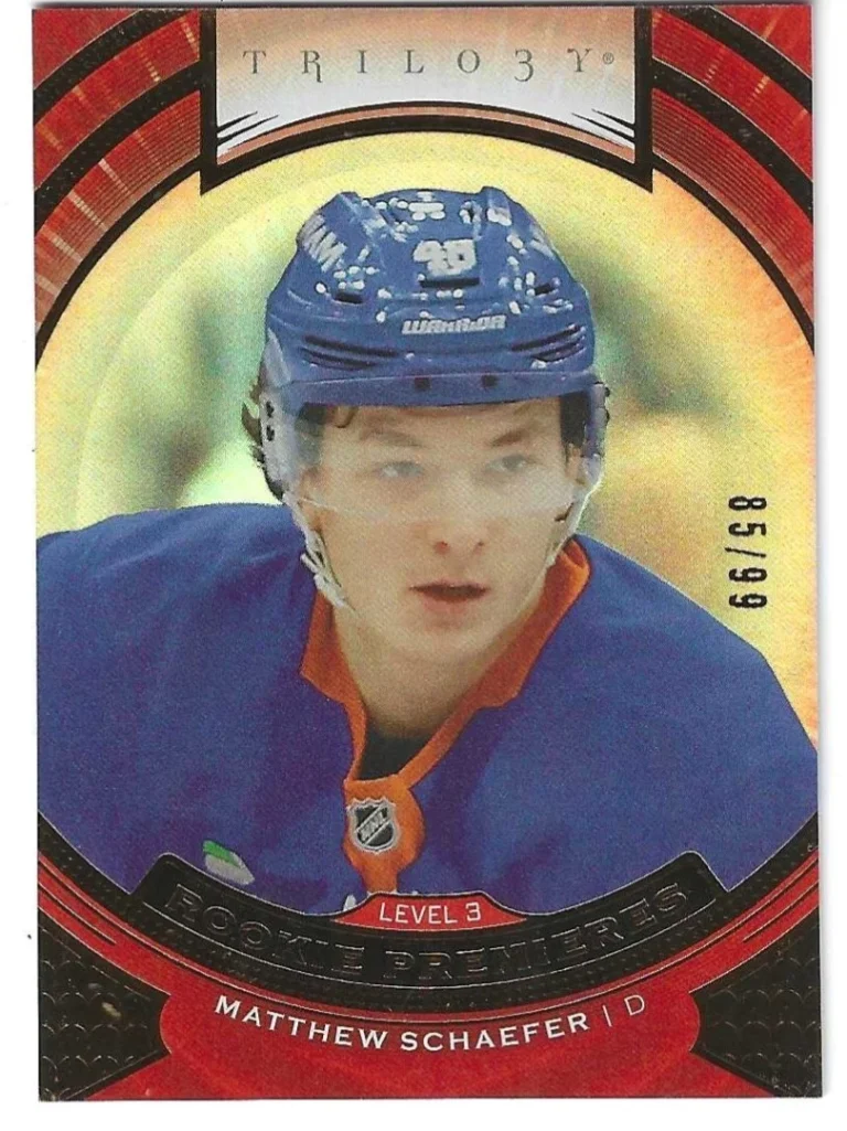 Matthew Schaefer 2025/26 UD Extended Trilogy Rookie Premiers Level 3 85/99 Card