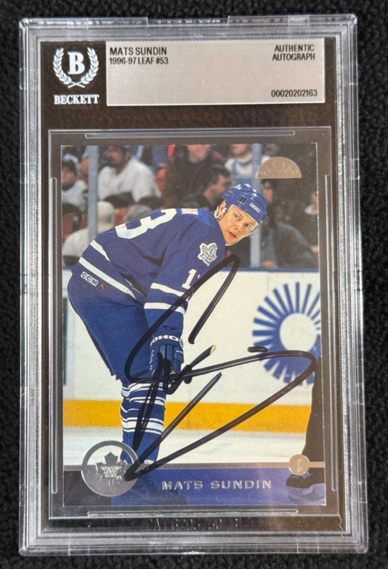 Mats Sundin Signed 1996/97 Leaf Card #53 BAS Certified Toronto Maple Leafs