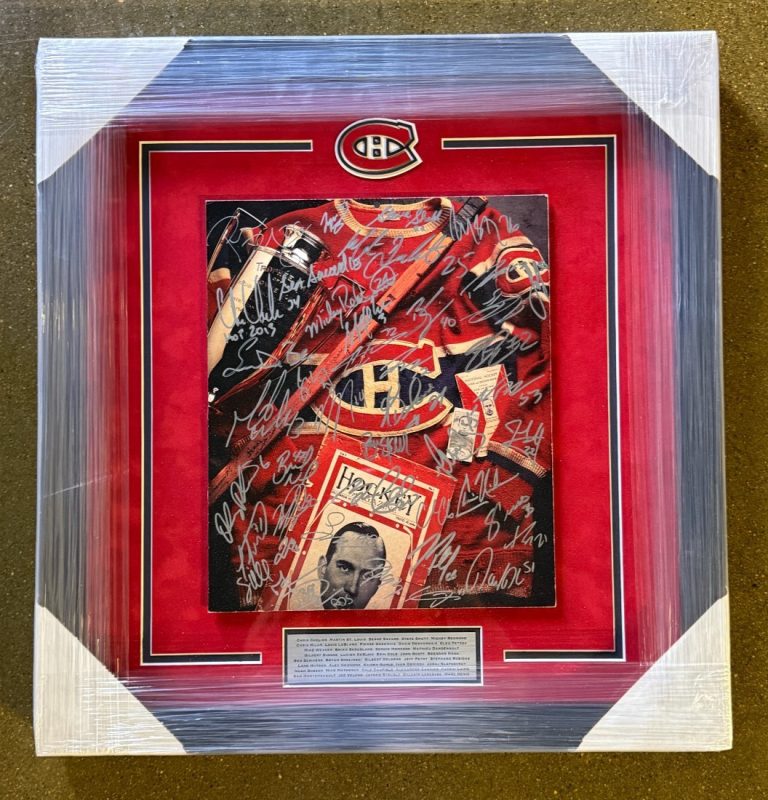 Montreal Canadiens Stars & Alumni Greats Signed Framed 11x14 Poster JSA COA