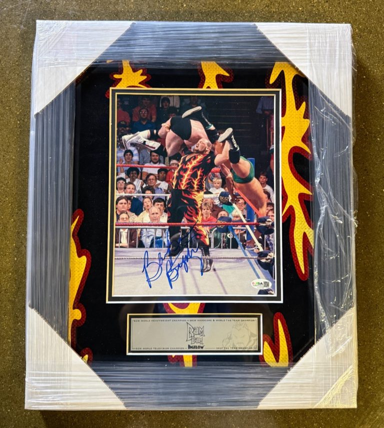 Bam Bam Bigelow Full Name Signed Framed WWF 8x10 Photo WWE ECW JSA COA