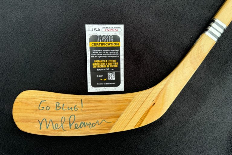 Mel Pearson Signed & Inscribed Michigan Wolverines Team Issued Stick JSA COA
