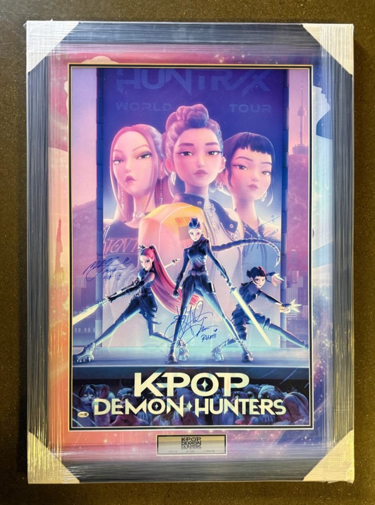 K-Pop Demon Hunters Voice-Over Cast Signed Framed Giant Poster JSA COA