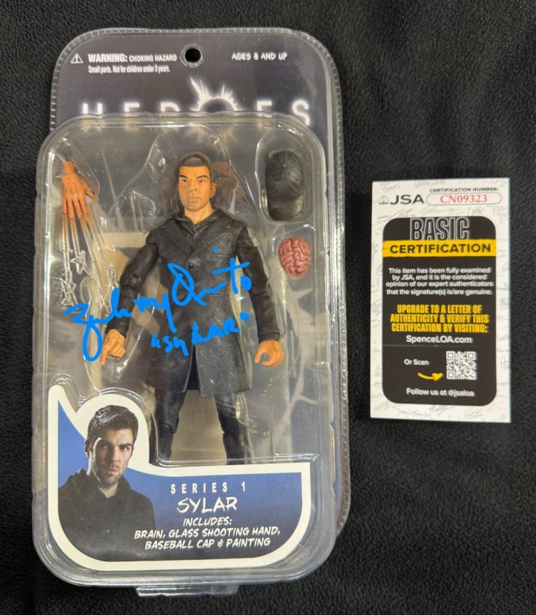 Zachary Quinto Full Name Signed Inscribed Heroes Sylar Action Figure JSA COA