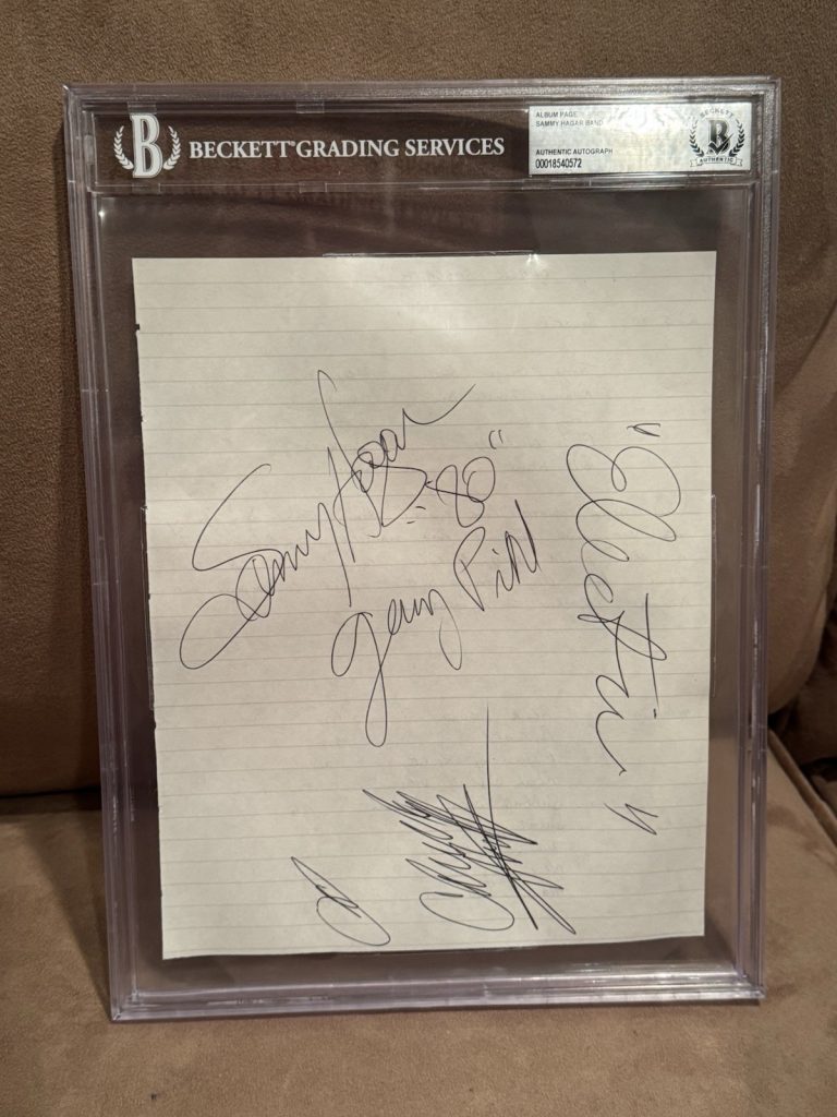 Sammy Hagar Band Signed Autographed Album Page Beckett Slabbed 1980