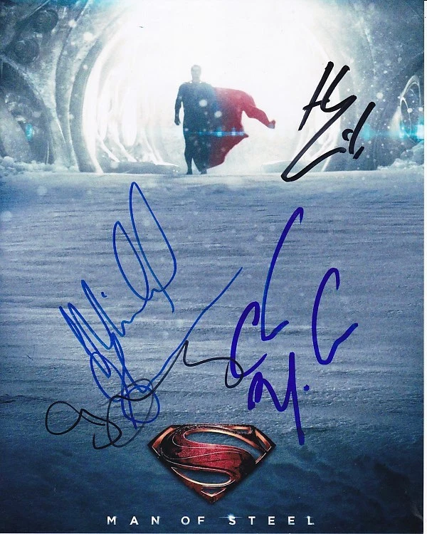 HENRY CAVILL AMY ADAMS MICHAEL SHANNON CHRIS MELONI signed 8x10 SUPERMAN photo