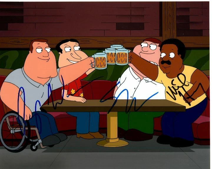 PATRICK WARBURTON SETH MACFARLANE and MIKE HENRY signed 8x10 FAMILY GUY photo