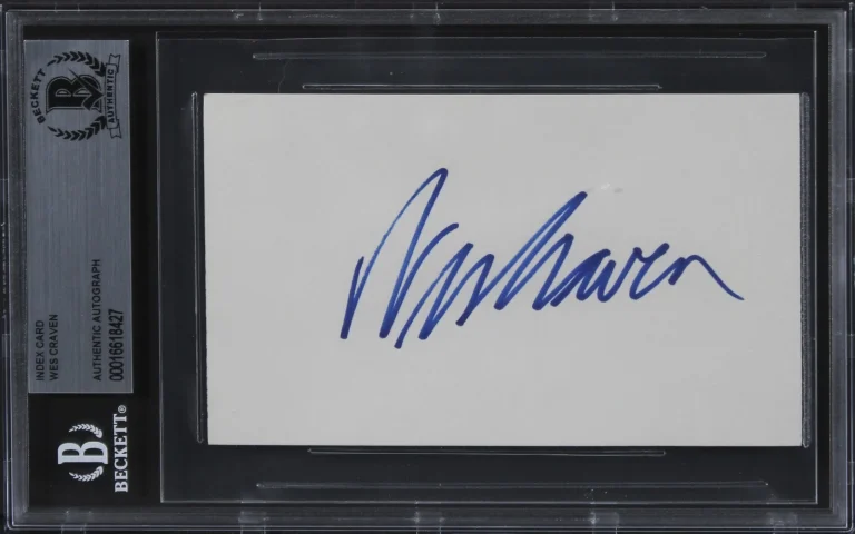 Wes Craven Scream Authentic Signed 3x5 Index Card Autographed BAS Slabbed