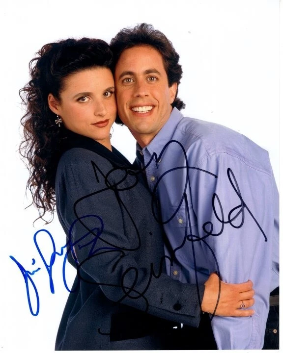 JERRY SEINFELD and JULIA LOUIS-DREYFUS signed autographed 8x10 SEINFELD photo