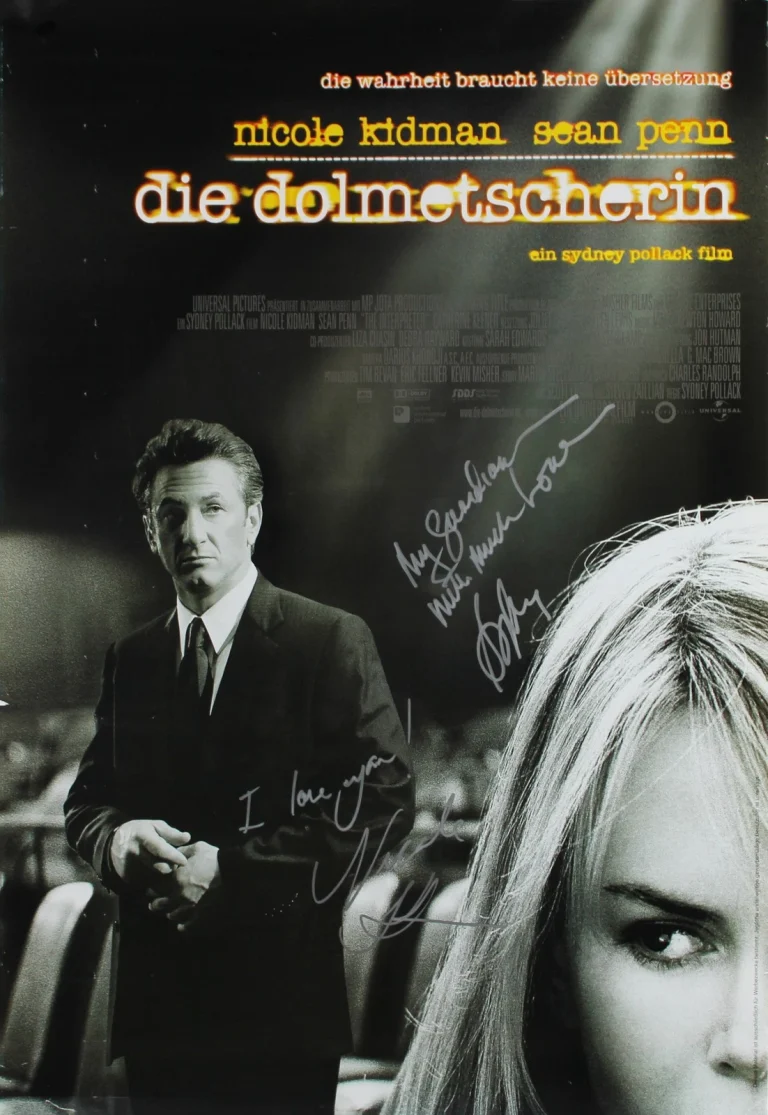 Nicole Kidman & Sean Penn The Interpreter Signed 24x36 Poster BAS #AE33979