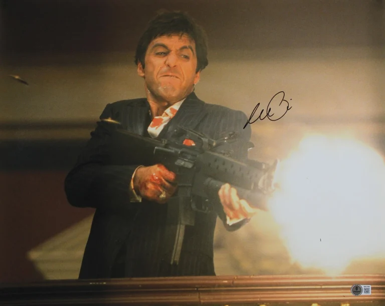 Al Pacino Scarface Authentic Signed 16x20 Horizontal Shooting Photo BAS 4