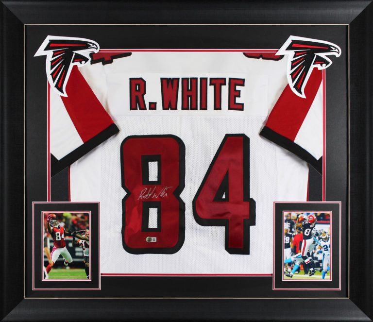 Roddy White Authentic Signed White Pro Style Framed Jersey BAS Witnessed