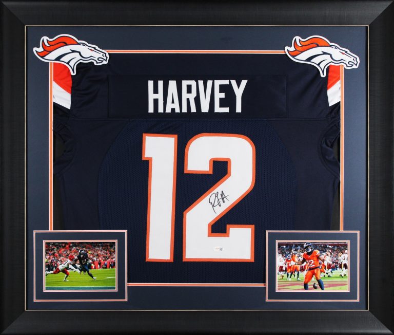 R.J. Harvey Authentic Signed Navy Procut Style Framed Jersey JSA Witness