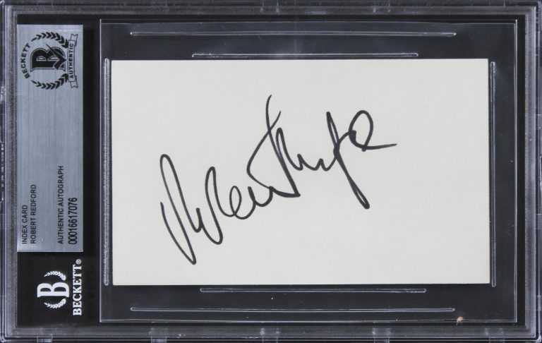 Robert Redford Out of Africa Authentic Signed 3x5 Index Card BAS Slabbed 2