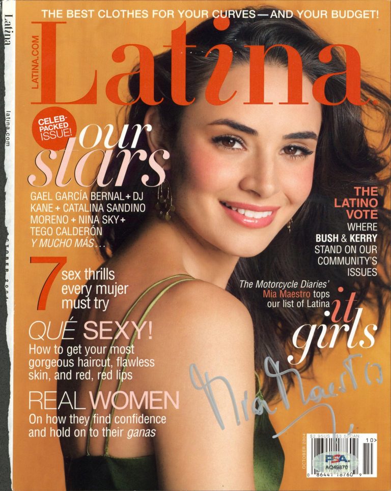 Mia Maestro Authentic Signed October 2004 Latina Magazine Cover PSA/DNA #AQ49870
