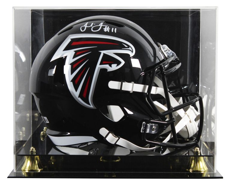 Falcons Julio Jones Signed 2003-19 TB Full Size Speed Rep Helmet W/ Case BAS Wit
