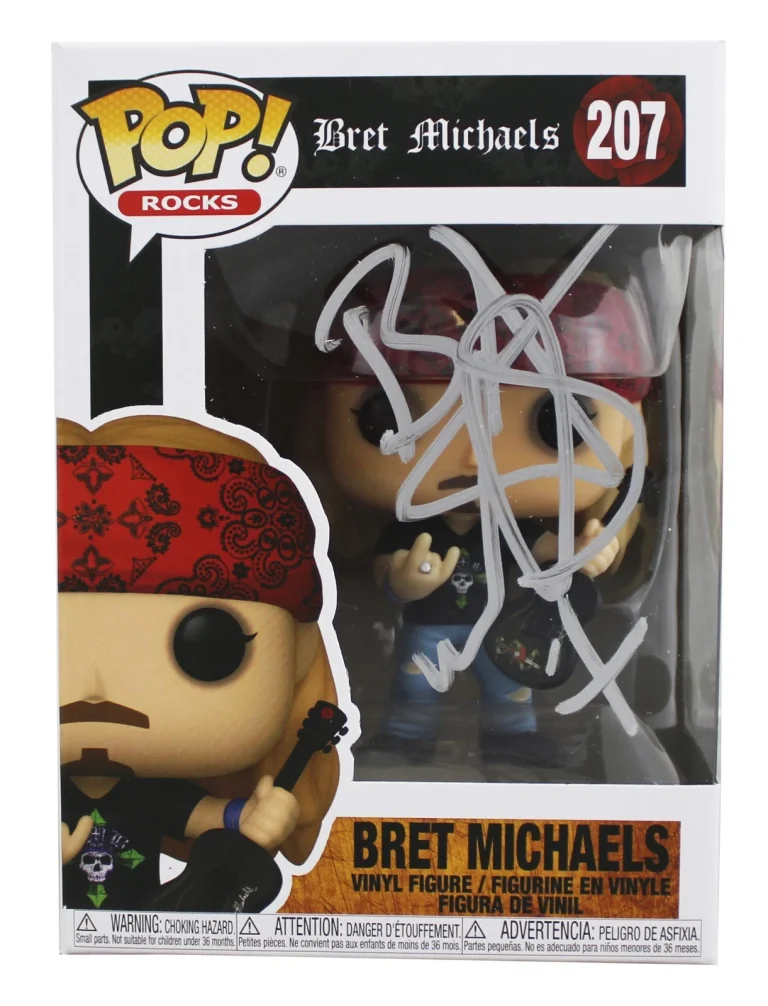 Bret Michaels Poison Authentic Signed Bret Michaels #207 Funko Pop Figure JSA