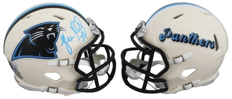 Panthers Luke Kuechly Authentic Signed Retro Speed Mini Helmet BAS Witnessed