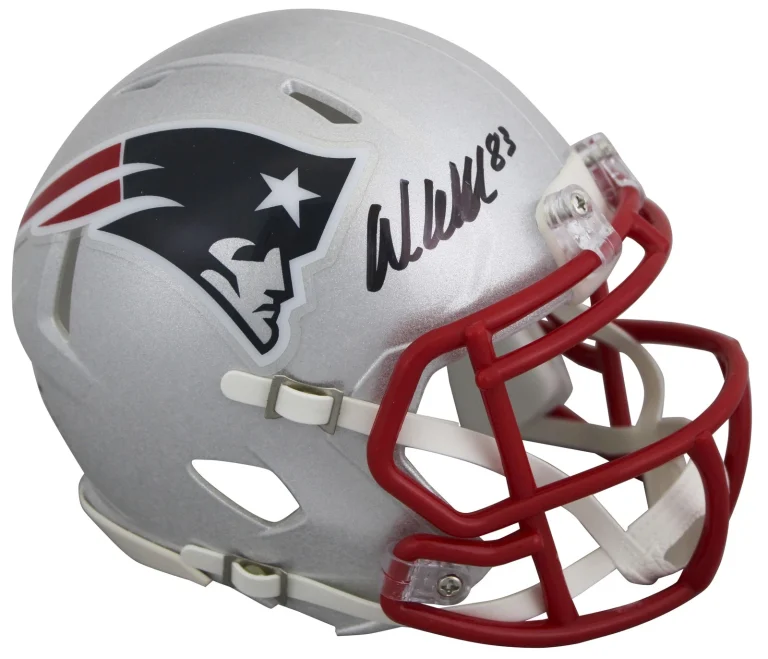 Patriots Wes Welker Authentic Signed Speed Mini Helmet JSA Witnessed