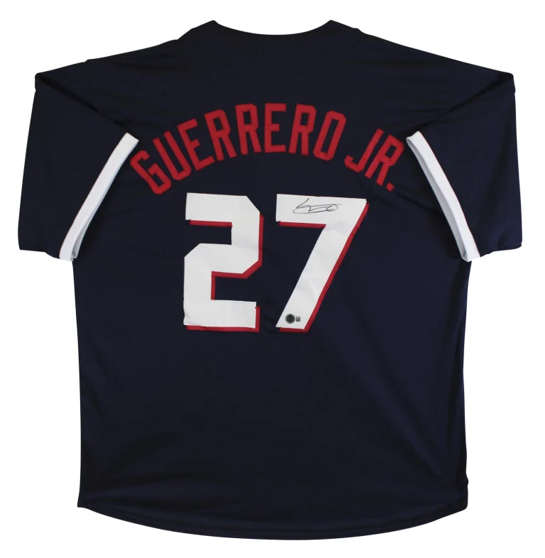 Vladimir Guerrero Jr. Dominican Republic Signed Navy Pro Style Jersey BAS