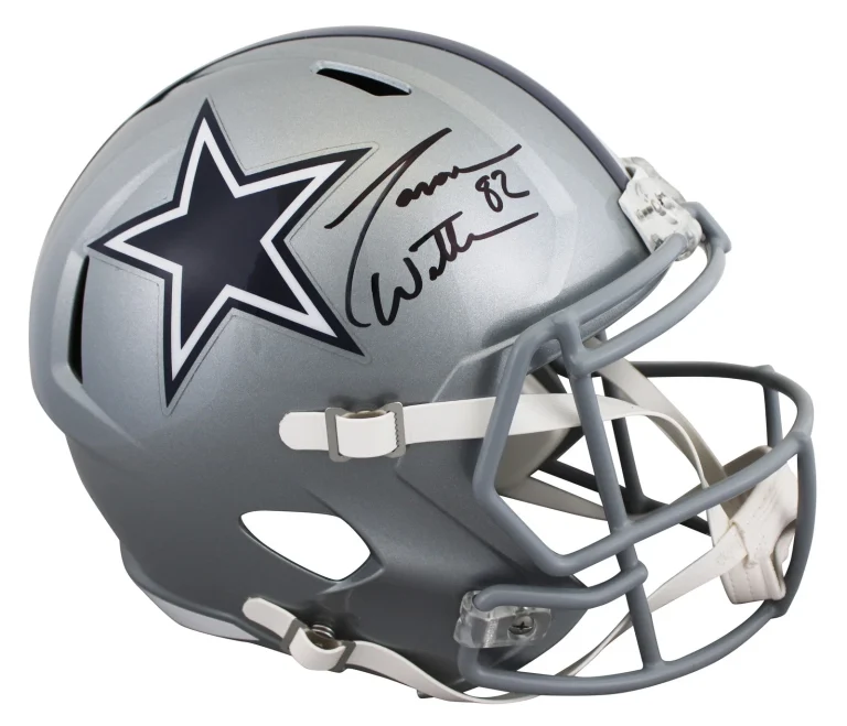 Cowboys Jason Witten Signed Silver Full Size Speed Rep Helmet BAS Witnessed