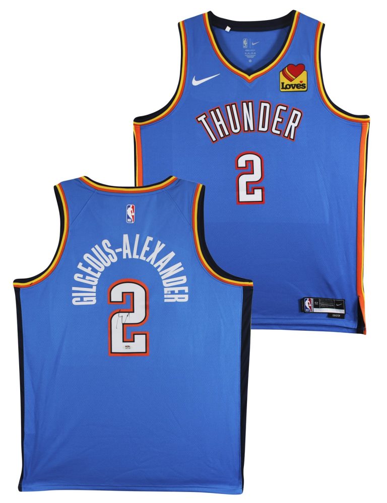 Thunder Shai Gilgeous-Alexander Signed Blue Nike Icon Edition Jersey PSA/DNA