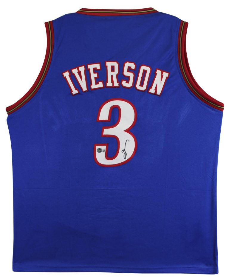 Allen Iverson Authentic Signed Blue Pro Style Jersey Autographed BAS