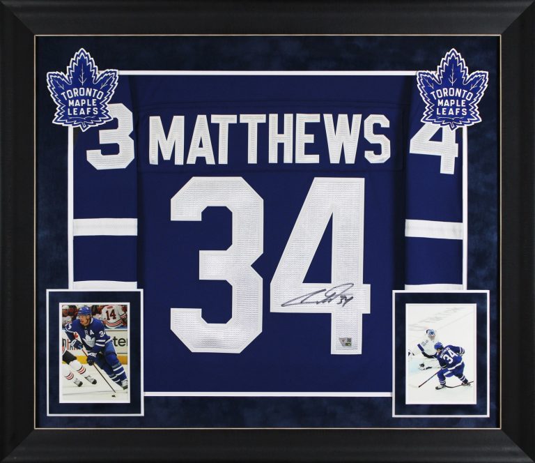 Maple Leafs Auston Matthews Signed Blue Fanatics Framed Jersey Fanatics