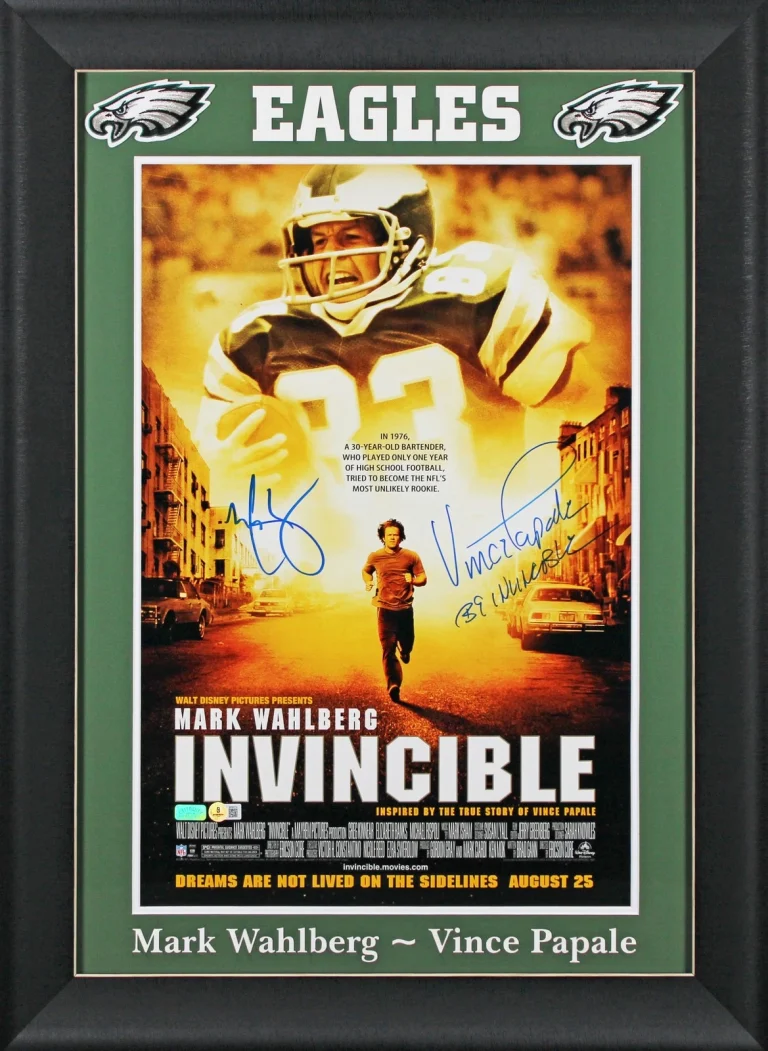 Mark Wahlberg & Vince Papale Invincible Authentic Signed 16x24 Framed Poster BAS