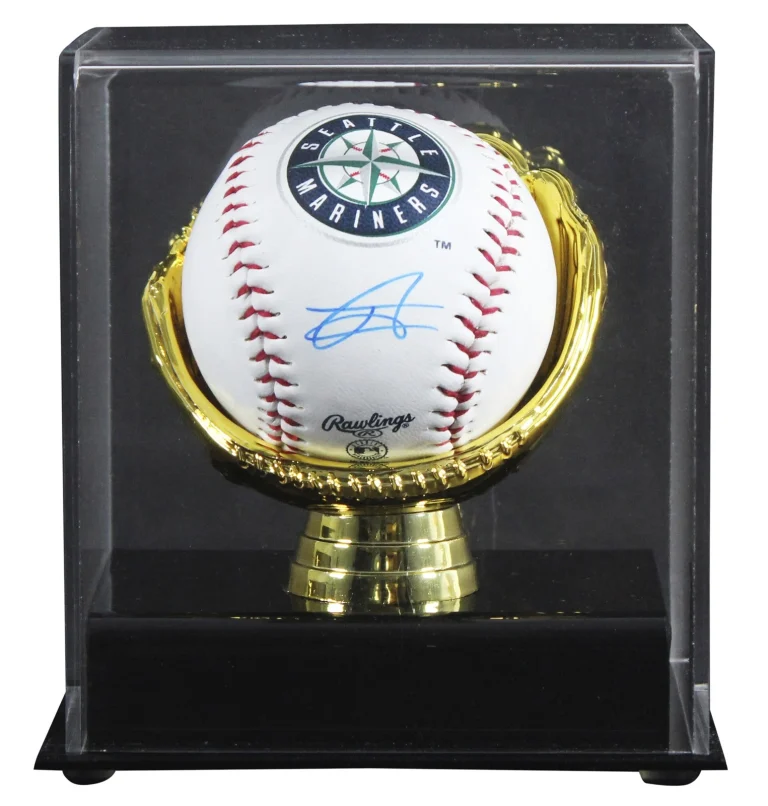 Mariners Julio Rodriguez Signed Seattle Mariners Logo Baseball W/ Case BAS