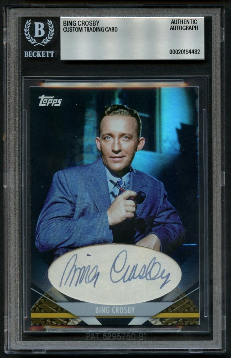 Bing Crosby d1977 signed autograph Custom Cut Card Actor & Singer BAS Slabbed