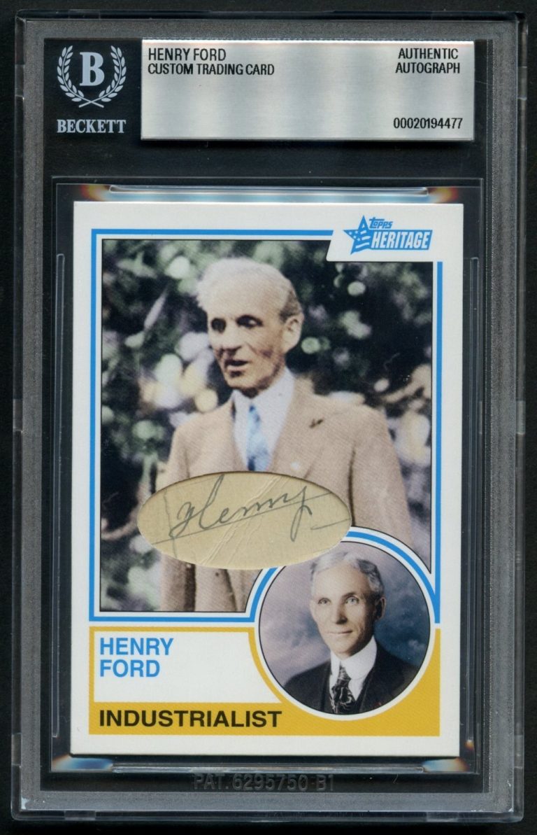 Henry Ford d1947 signed autograph Custom Cut Founder of Ford Motor BAS Slabbed