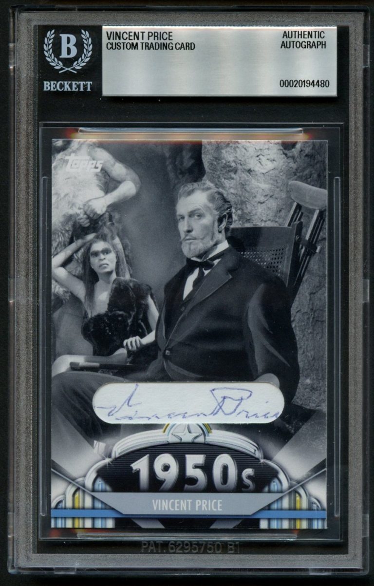 Vincent Price signed auto Custom Cut Card Narrator Michael Jackson Thriller BAS