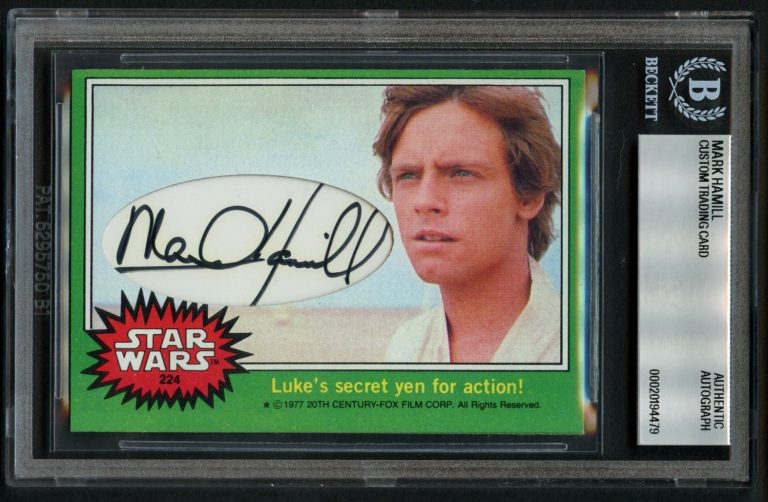 Mark Hamill signed autograph Luke Skywalker Star Wars Custom Cut Card BAS Slab