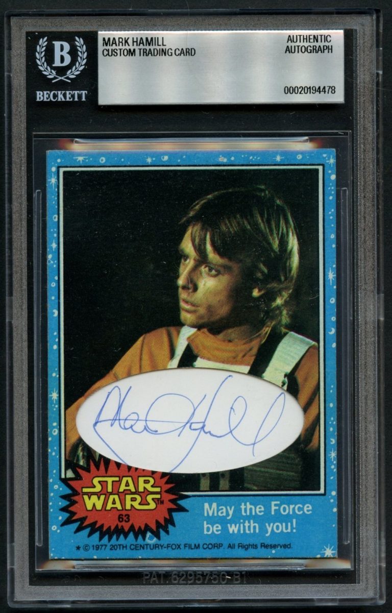 Mark Hamill signed autograph Star Wars Custom Cut Card Luke Skywalker BAS Slab